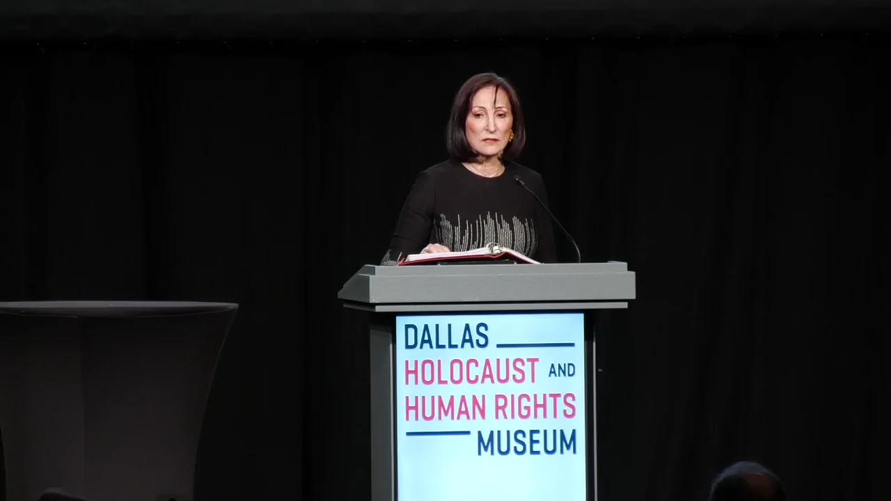 Gloria Price speaking at the Dallas Holocaust and Human Rights Museum